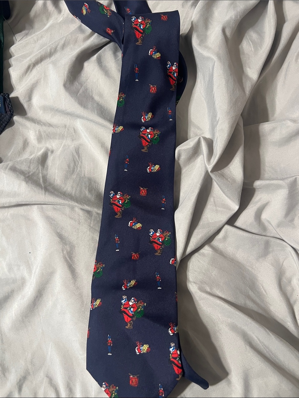 Men's Navy Holiday Print Tie - Unbranded